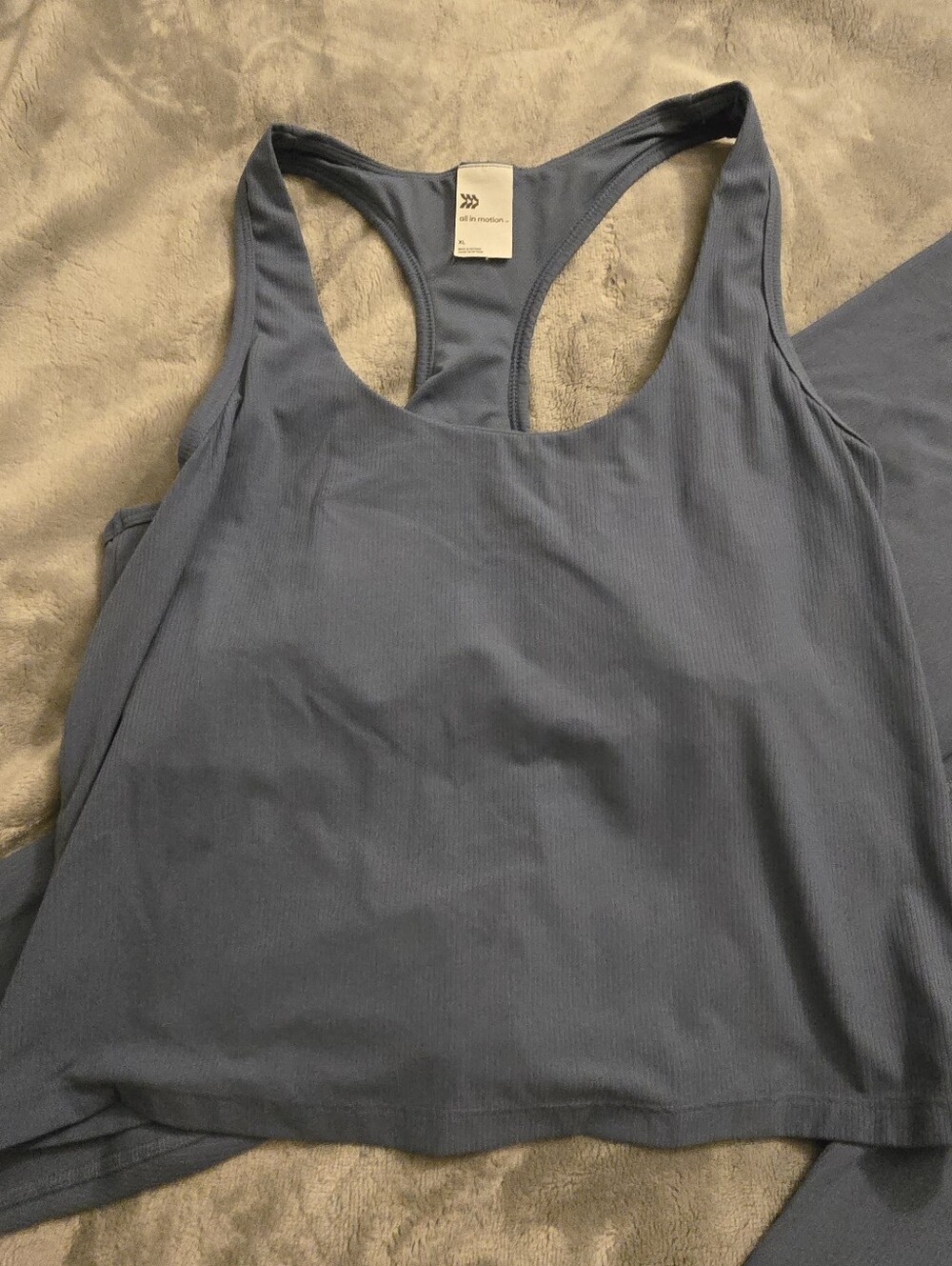All In Motion Women's Blue Racerback Tank & Legging Set - Picture 3 of 3